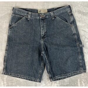 Vintage 90s Y2K Lee Dungarees‎ Carpenter Jean Shorts Blue Baggy 40 Waist Cotton